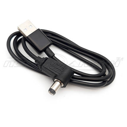 Кабель живлення USB to DC 5.5 x2.1 мм, кутовий, 0.9 м, фото 2
