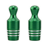 Ковпачки на ніпель для мотоцикла, велосипеда, скутера Alitek Боулінг Кеглі Green, 2 шт.