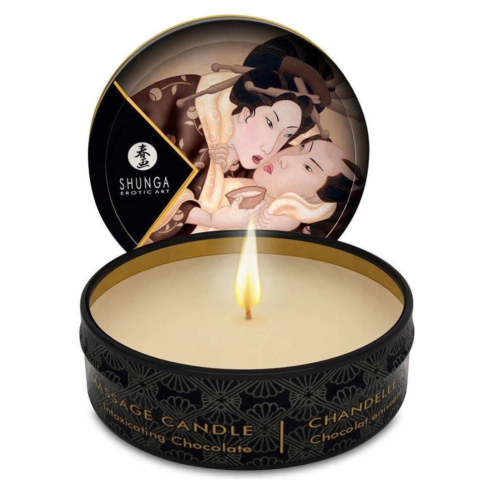 Shunga Mini Massage Candle - алкогольний шоколад (30 мл) з афродизіаками, фото 1