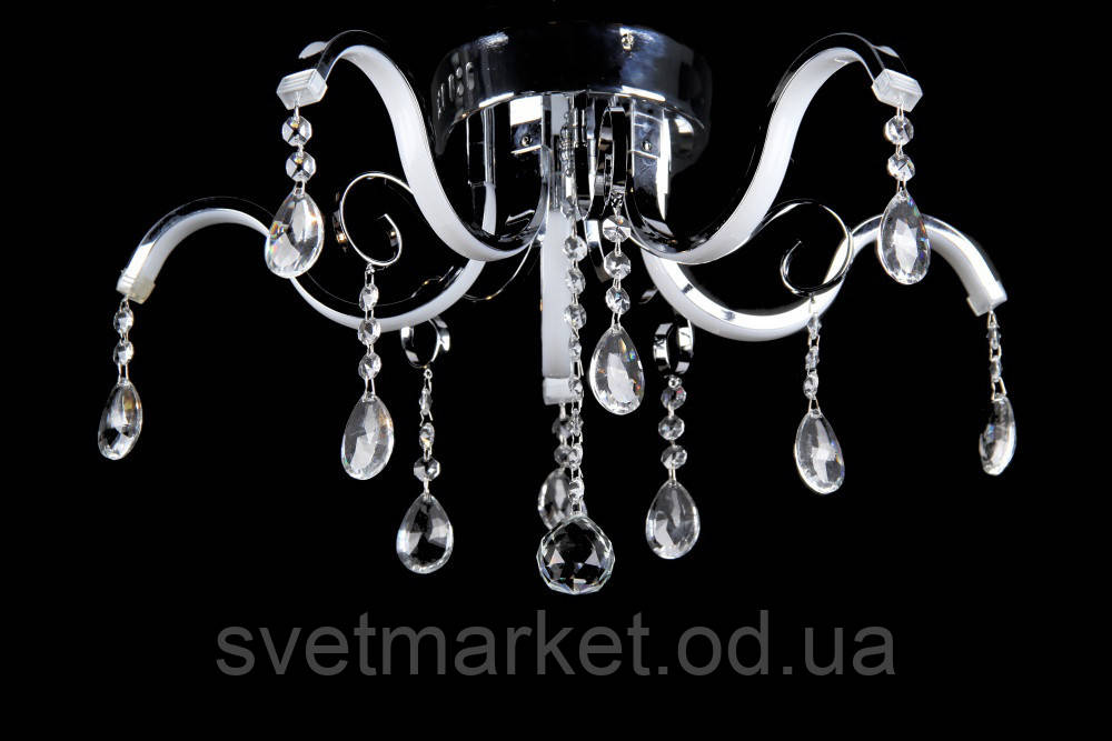 Сучасна люстра з кришталем у хромі L67125/5-30W LED (CR)
