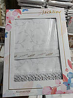 Скатерть Турецкая Jackline KDK 160 *220 см Жаккард в подарочной упаковке Белого цвета