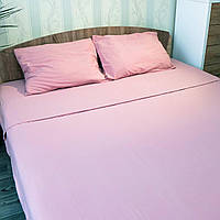 Комплект постільної білизни полуторний 150х215 Поплін GM Textile 120 г/м2 Бавовна (Світло-рожева) 2 х 50х70