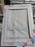 Скатерть Турецкая Jackline KDK 160 *220 см Жаккард в подарочной упаковке Молочного цвета