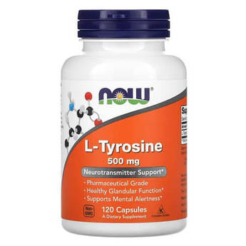 L-тирозин, NOW Tyrosine 500 mg 120 капсул
