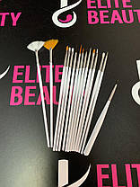 Кисті для розпису і дизайну нігтів 15 шт у наборі, фото 3