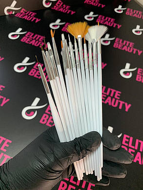 Кисті для розпису і дизайну нігтів 15 шт у наборі, фото 1