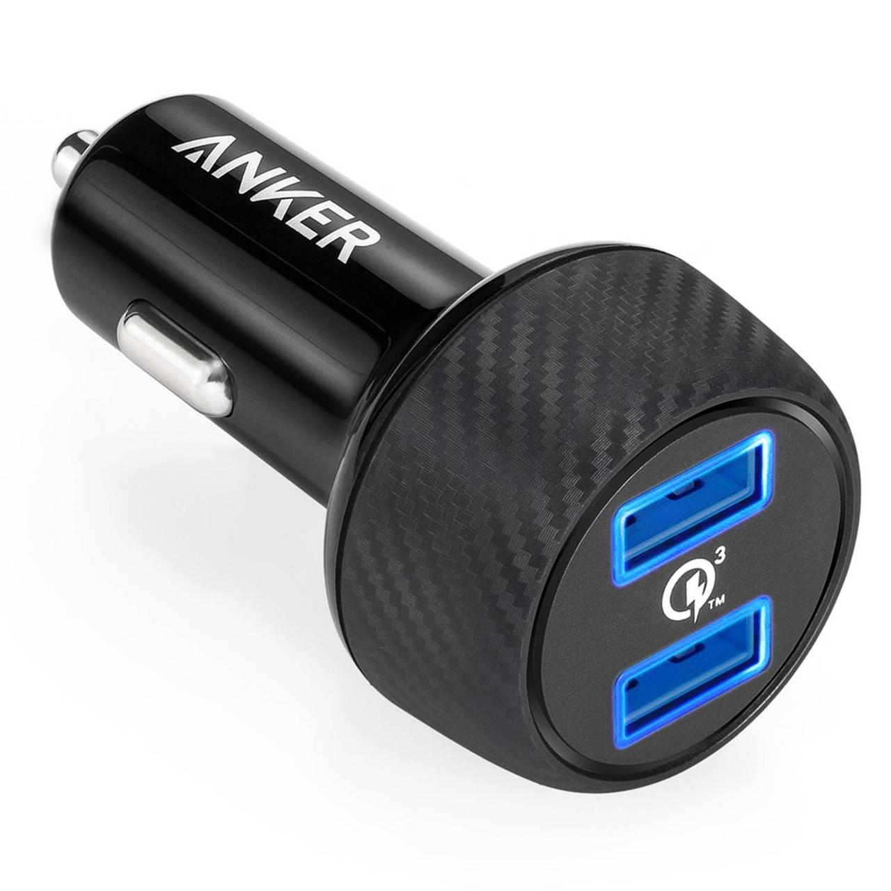 Автомобільний зарядний пристрій Anker PowerDrive Speed 2 39 W 2 USB QC 3.0 Black