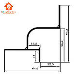 Профіль тіньового шва з лед підсвіткою ПТШЛ-14 без покриття (2500мм), фото 3