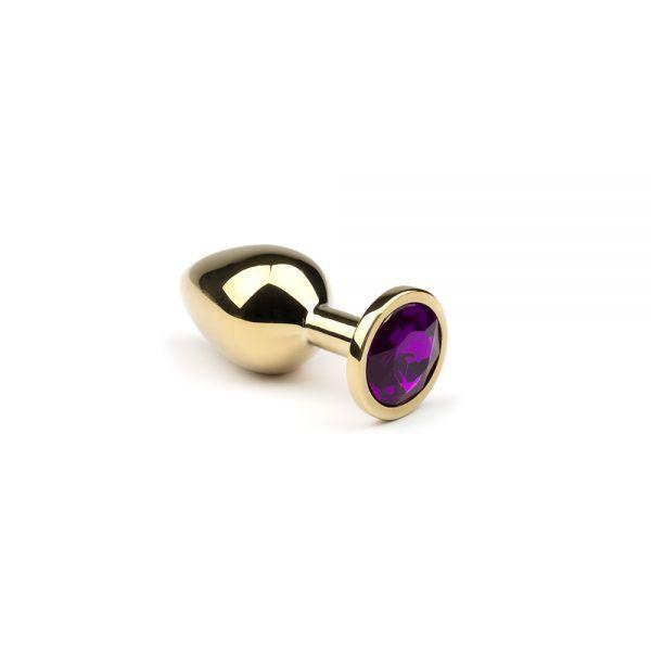 Анальний корок класичної форми Gold Amethyst, S, фото 1