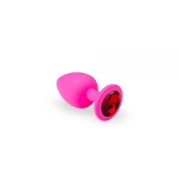 Силіконова анальна пробка Pink Silicone Ruby, M, фото 1