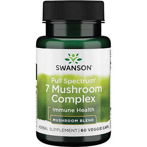 Грибний комплекс Swanson 7 Mushroom Complex Immune Health 60 капс.