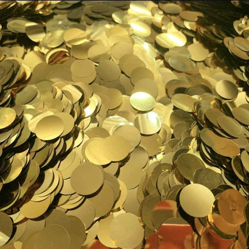 Конфеті кружечки золотого кольору 12мм., 100 гр./уп.