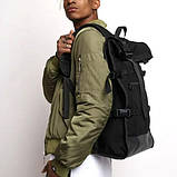 Рюкзак ролтоп чоловічий міський T.U.R. чорний молодіжний спортивний, портфель, фото 3