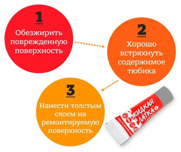 Жидкая латка (Жидкий ПВХ) 20 мл (болотный), для ремонта надувных изделий из ПВХ, латка для надувных матрасов - фото 2 - id-p1634490122