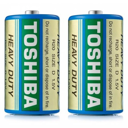 Батарейки сольові TOSHIBA R20/D heavy duty blue 2шт