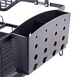 Сушарка для посуду Kamille 57,5х35х27,5 см з алюмінію з піддоном KM-0750, фото 9