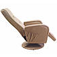 Бежеве розкладне крісло Pulsar зі шкірозамінника для відпочинку з масажем на одній опорі, фото 4
