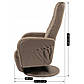 Бежеве розкладне крісло Pulsar зі шкірозамінника для відпочинку з масажем на одній опорі, фото 2