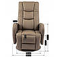 Бежеве розкладне крісло Pulsar зі шкірозамінника для відпочинку з масажем на одній опорі, фото 3