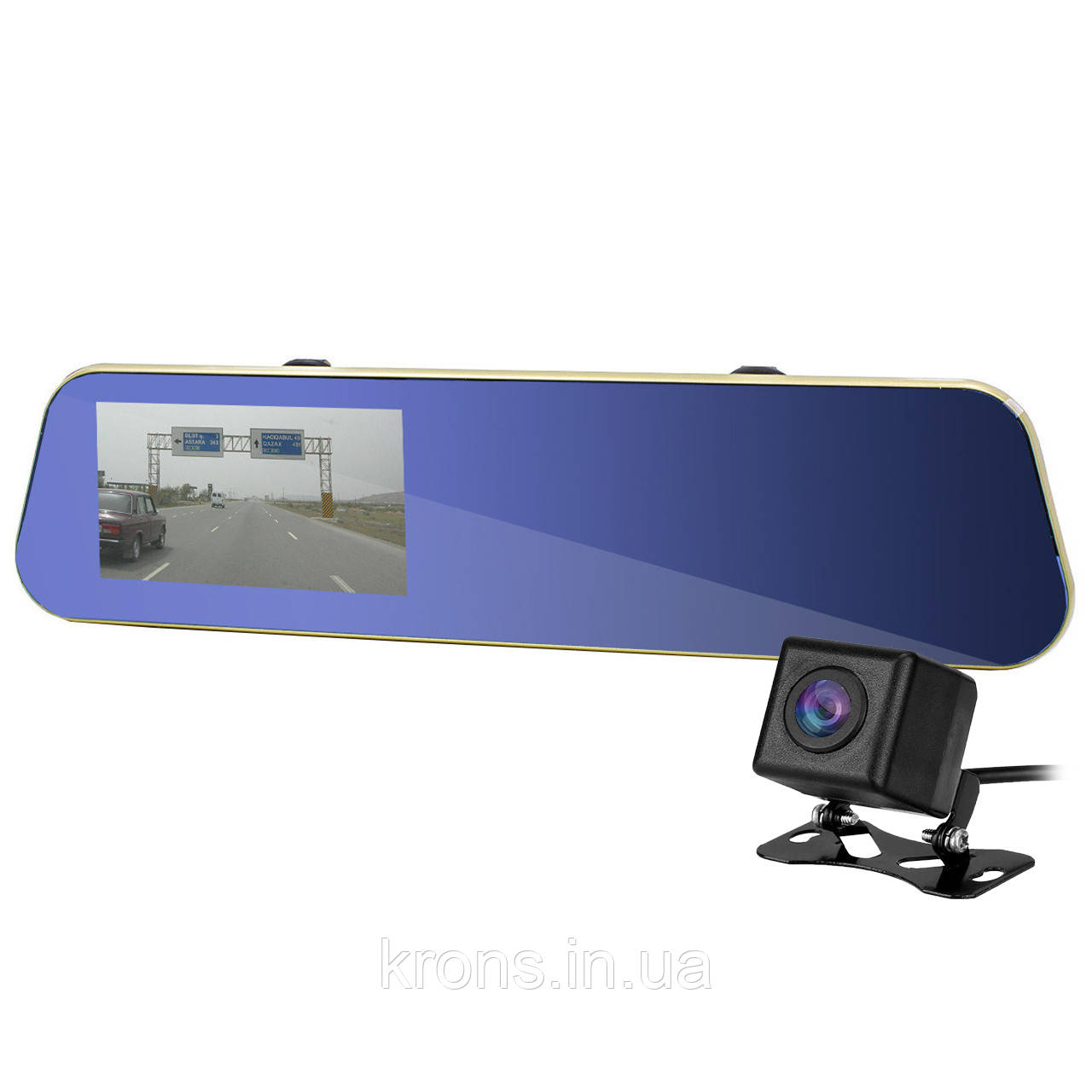 ▫ Зеркало-репортер Lesko Mirror DVR Car H430 яскравий екран 4.3" 1080p запис G-Sensor з камерою заднього виду
