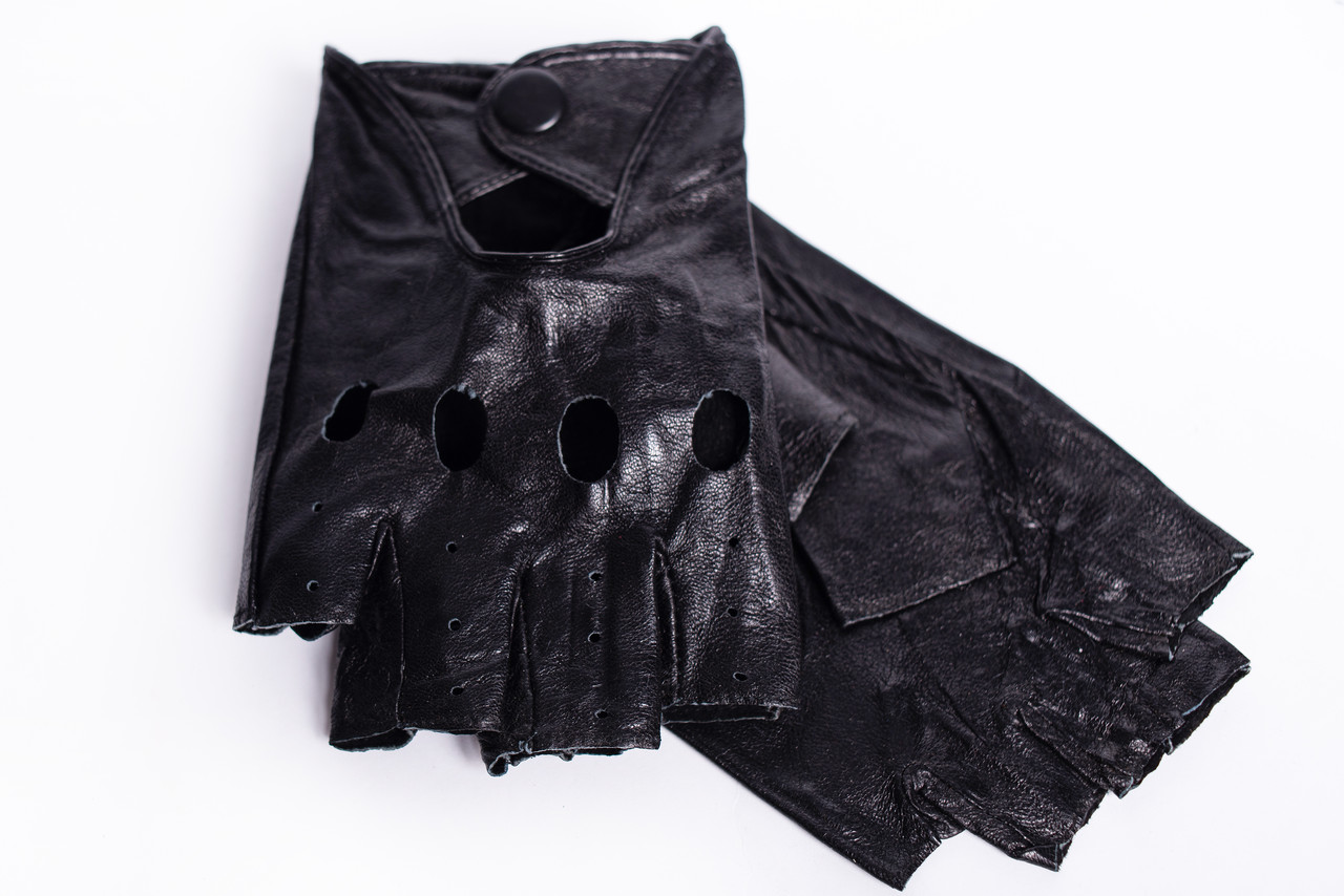 Рукавички з відкритими пальцями шкіра, фото 1