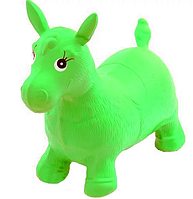 Прыгун Яркая надувная лошадка резиновая (ослик) Детский MS 0001. Нагрузка до 50 кг Салатовый