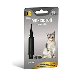 Краплі на холку для котів ProVET МОКСІСТОП до 4 кг (для лікування і профілактики гельмінтозів) 1 піпетка