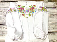 Блузка для дівчинки шита 9-11 років для вишивання. Домоткане полотно