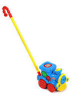 Каталка игрушечная паровозик 20см на палочке Metr+ 0373MR(BLUE)