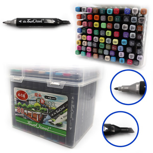 Набір скетч маркерів "Josef Otten" DSCN0229-80 80кол "TouchCool" пласт. бокс, шт, фото 1