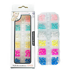 Набір страз для манікюру Aoyasiyue Nail Decoration асорті 12 шт № 1 Яскраві кольорові