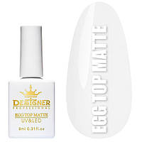 Матовий топ "Перепелине яйце" 9 мл. Egg Top Matte (Дизайнер Професіонал) з чорними крихтами, без липкого шару