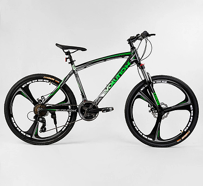 Спортивний велосипед 26" CORSO Evolution 46225 чорно-зелений на зріст 167-178 cм