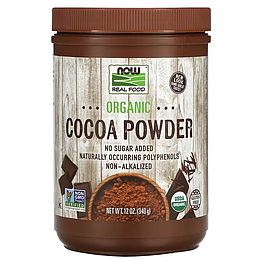 Какао Cocoa Lovers Organic Cocoa Powder Now Foods Real Food 340 г