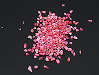 Дрібний, подрібнений камінь полірований для декору картин, подарунків, ваз, клумб та інтер'єрів, колір рожевий