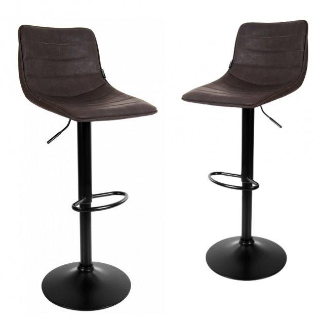 Барний стілець зі спинкою Bonro B-081 темно-коричневий (2 шт) - 47000046