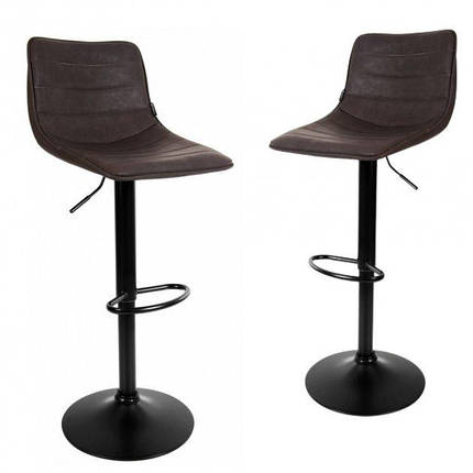Барний стілець зі спинкою Bonro B-081 темно-коричневий (2 шт) - 47000046, фото 1