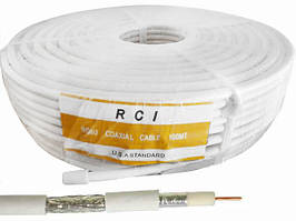 Кабель антеновий RG-6U RCI (1,0CCCCS+32/0,12AL-MG), діам-6,5м, білий