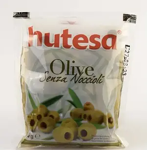 Іспанські оливки зелені без кісточки Hutesa, у пакеті 180 г, Польща