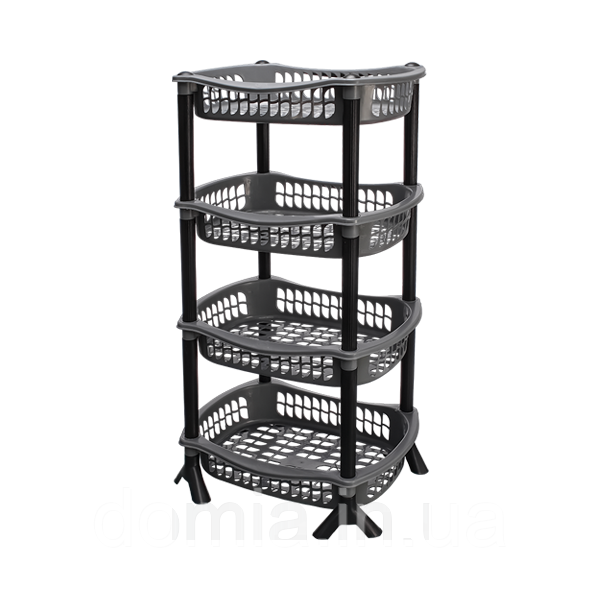 Органайзер овальний 4-ярусний (58*41*81 см) Сірий, Elif Plastik Туреччина Е-118