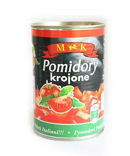 Томати (помідори) порізані очищені у власному соку консервований 400 г Польща M&K
