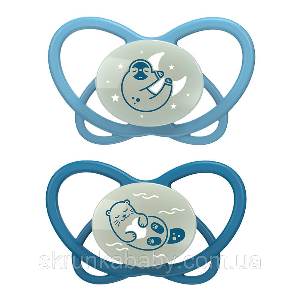 Пустушка Nip My Butterfly Night Мій Метелик Ніч (5-18 міс) 2шт + Футляр-стерилізатор (колір голубий), фото 1