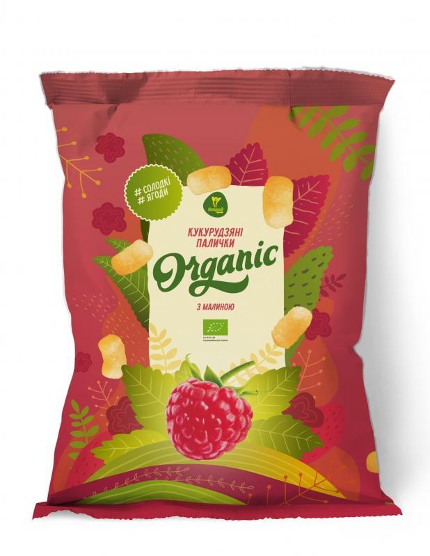 Кукурудзяні палички з малиною орган.ТМ "Екород", фото 1