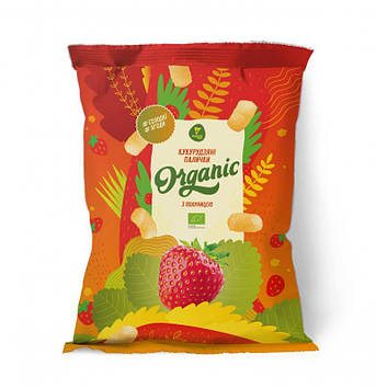 Кукурудзяні палички з полуницею орган.ТМ "Екород"