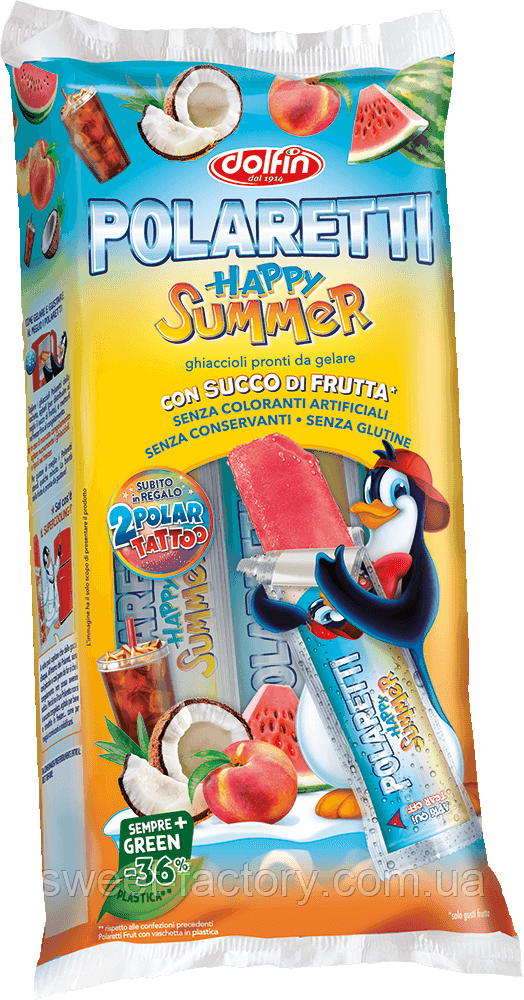 Фруктовый лед Dolfin Polaretti Happy Summer Ice Pops 10s 420ml продажа