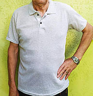 Чоловіча трикотажна сіра футболка. Летня теніска ПОЛО з коміром. Розмір 52