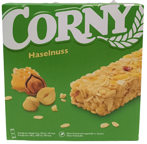 Батончик злаковый CORNY Classic Haselnuss фундук 150 г, 10уп/ящ - фото 2 - id-p1634519614