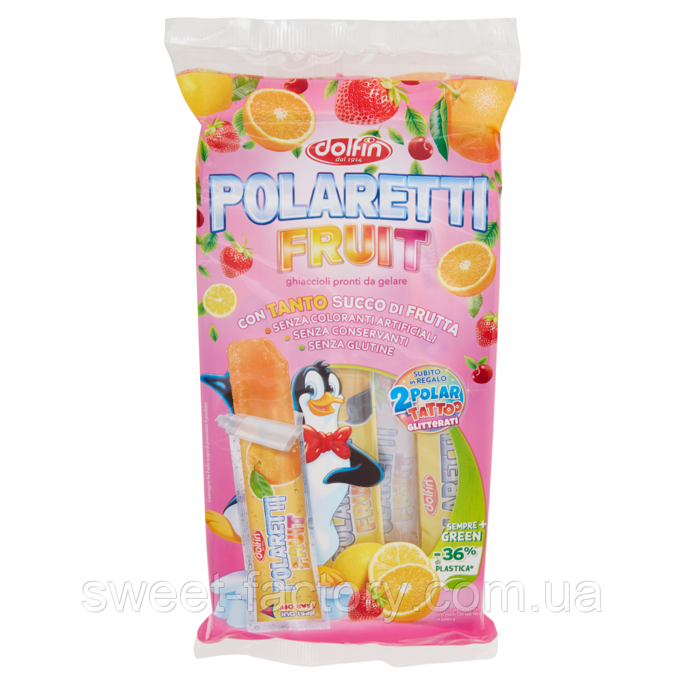 Фруктовий лід Dolfin Polaretti Fruit Ice Pops Pink 10s 420ml, фото 1