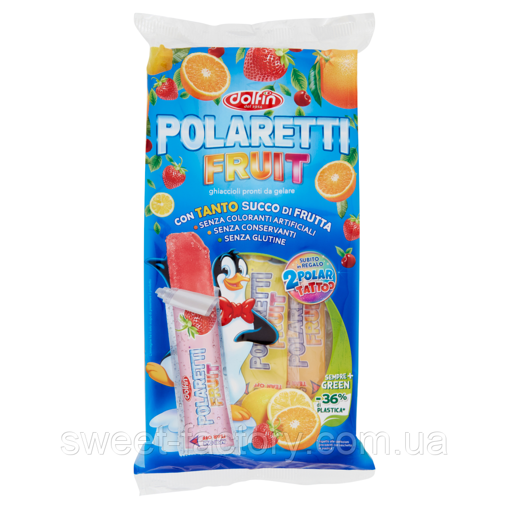 Фруктовий лід Dolfin Polaretti Fruit Ice Pops Blue 10s 420ml, фото 1