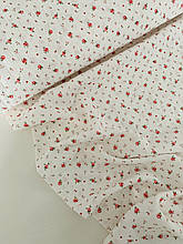 Муслін (бавовняна тканина) дрібні трояндочки на білому (0,65*135)